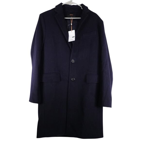 New Quince Italian Wool Overcoat Cadet Blue Navy Men’s Size Medium $180 3209 - Picture 4 of 11